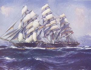 Maqueta de velero en artesanía náutica del barco Cutty Sark